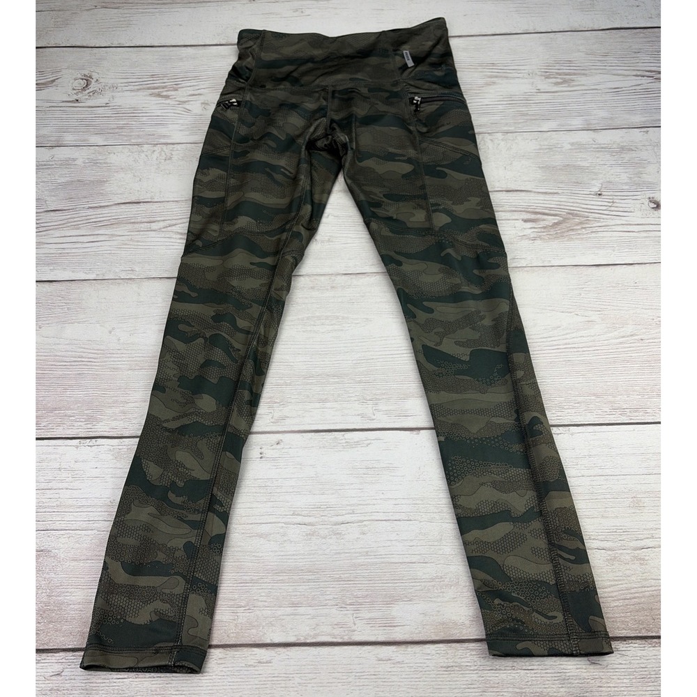 RBX Women's S/P Leggings Camo Green Black High Waist Pocket Yoga Gym Activewear